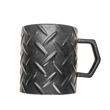 Taza con Textura de Diamante Negro Mate